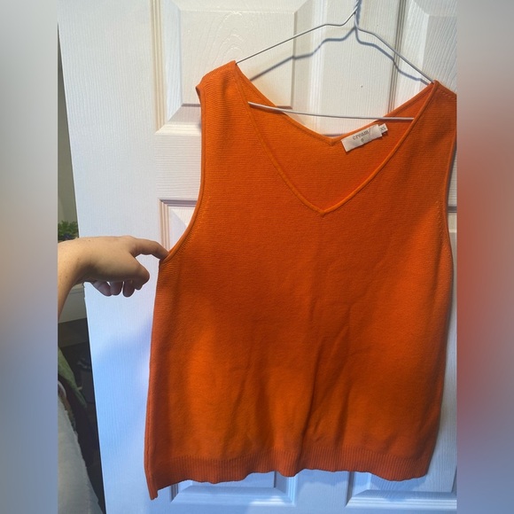 Orange V-Neck Tank Top - Picture 3 of 6